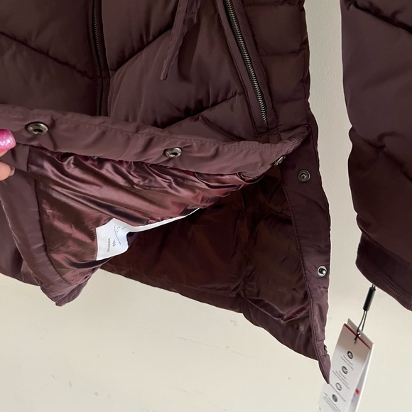 NEW LADIES Calvin Klein Parka Womens SMALL S Puffer Jacket PURPLE WARM Hood - Picture 8 of 15